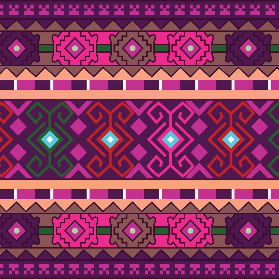 a colorful ethnic pattern with geometric shapes vector
