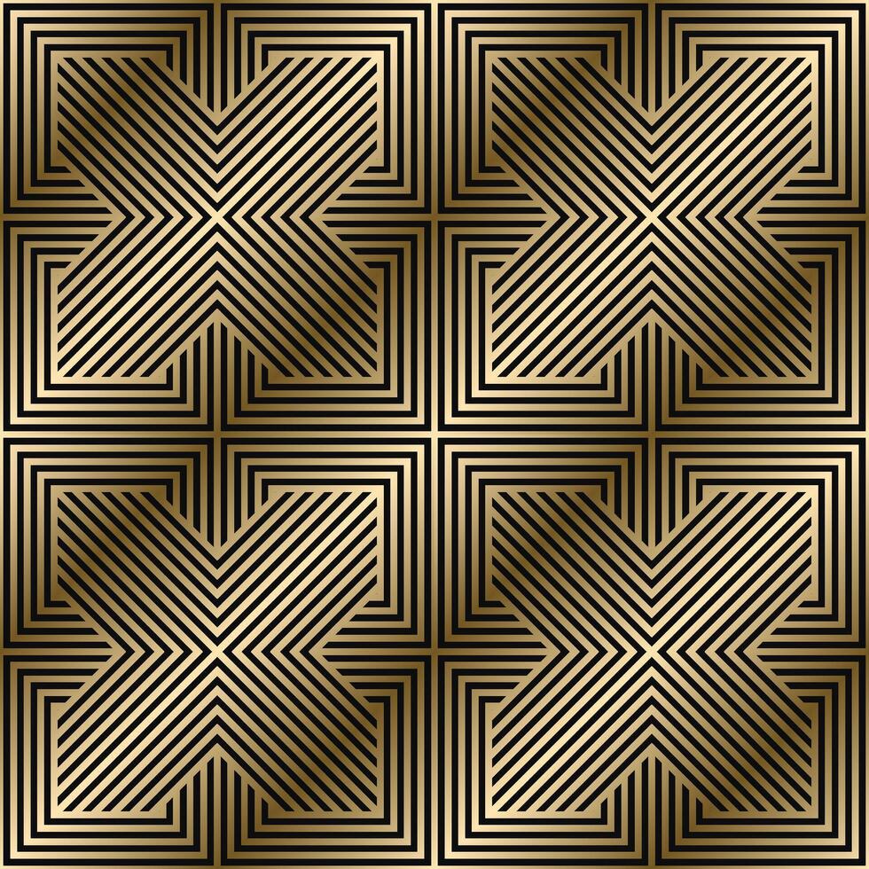 Weave golden seamless luxury striped geometric pattern. Classic royal design. Repeatable ornament elegant gold background. Symmetry endless vintage print vector