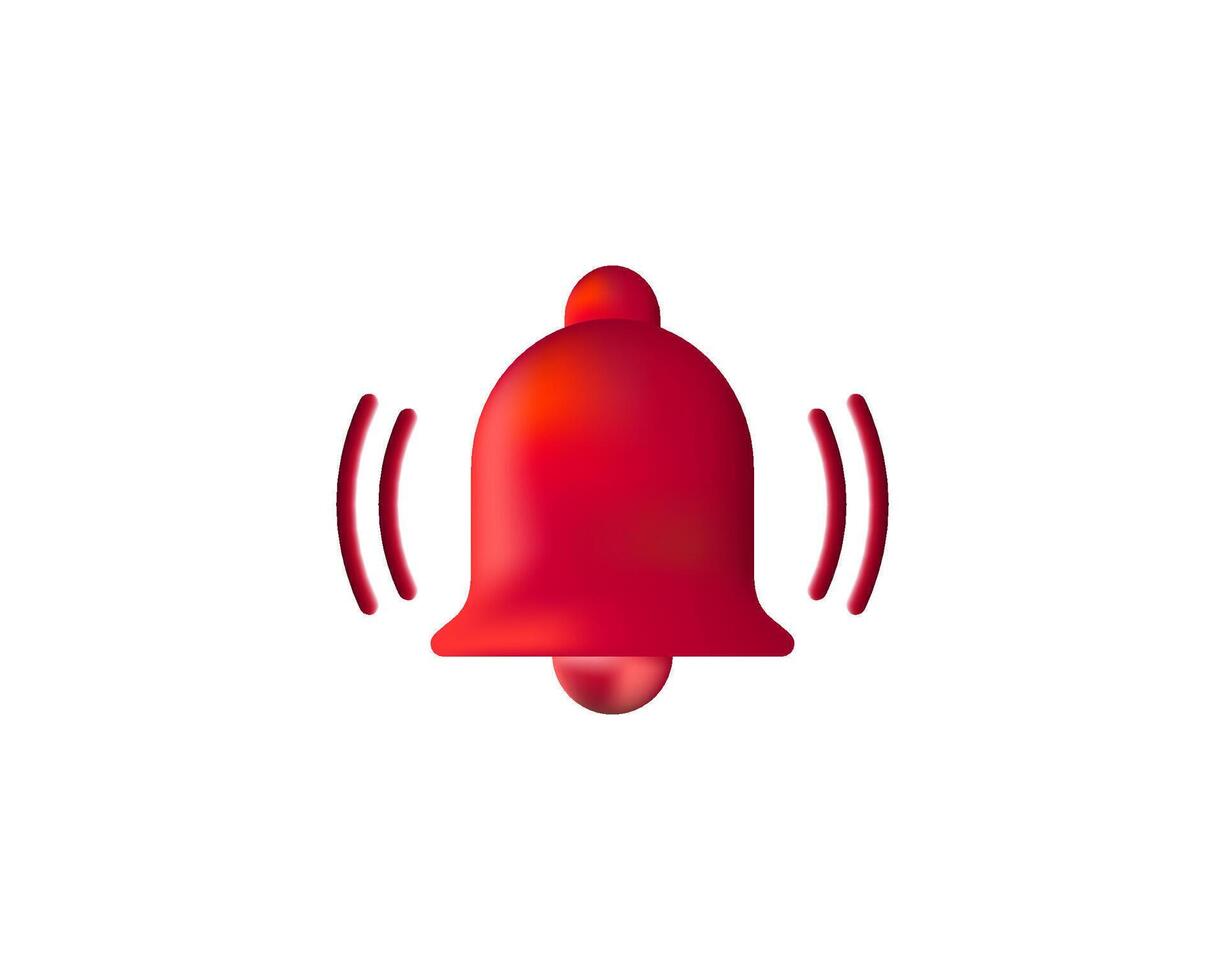 Notification, bell icon alert. 3d. illustration. vector