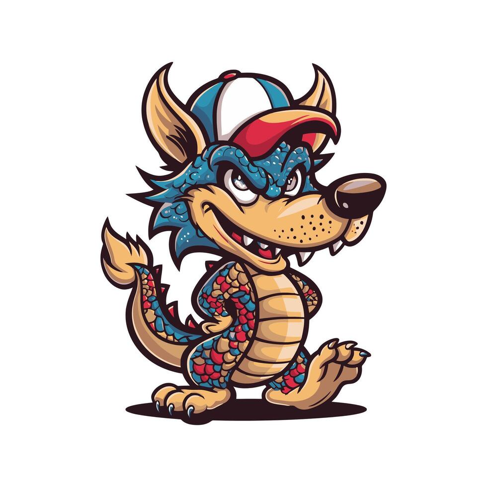 Funny Cute Dragon Boy Art vector