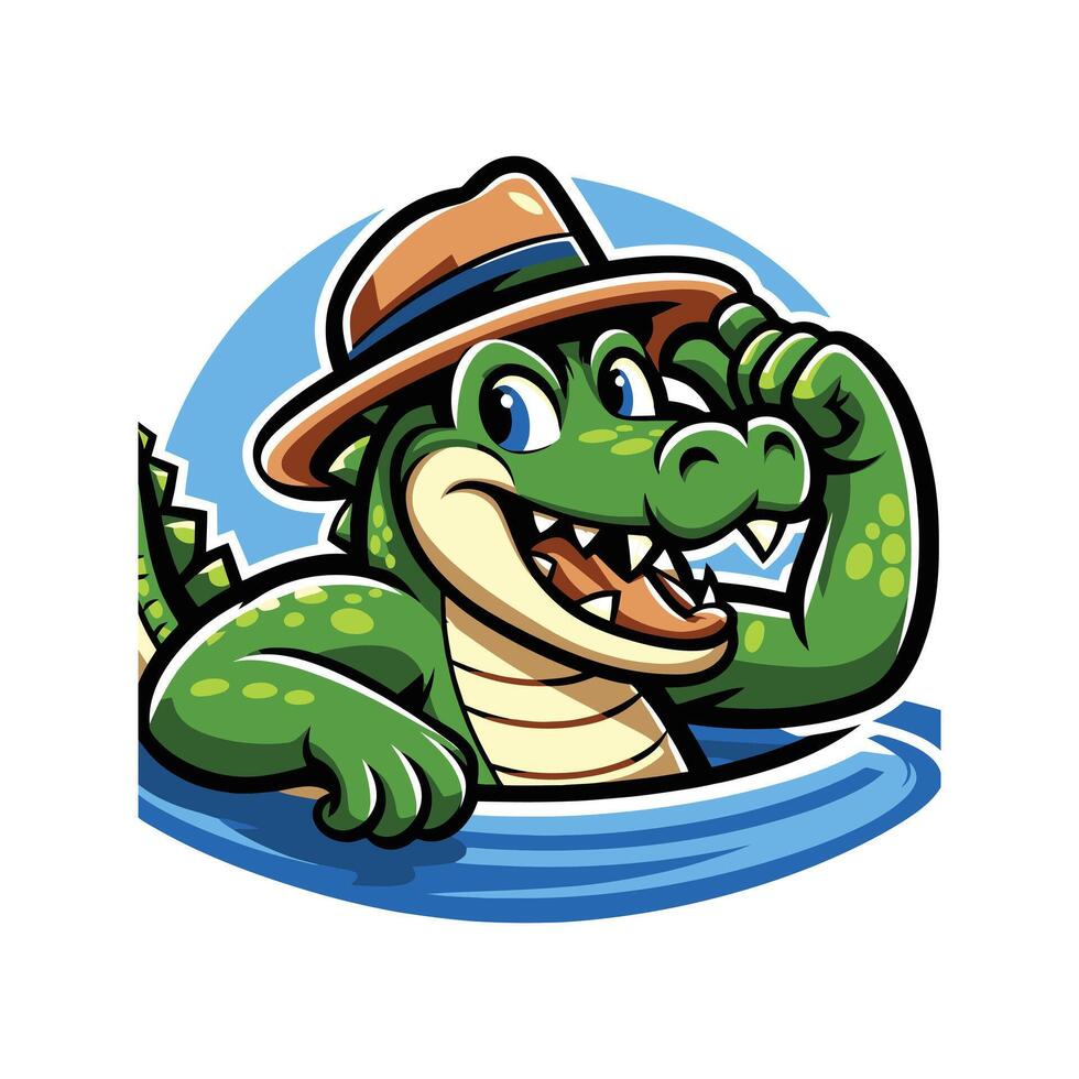 Fun Crocodile Adventure Illustration vector