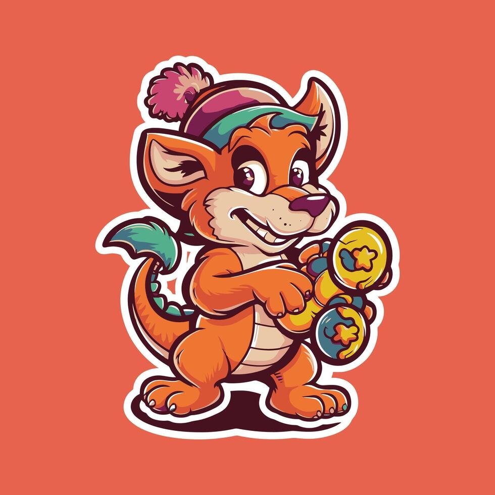 Cheerful Rabbit Boy Drawing vector