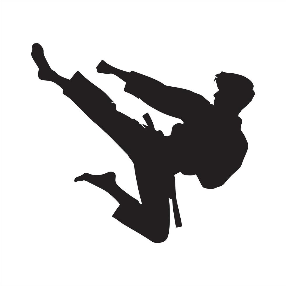 A Karate black silhouette vector