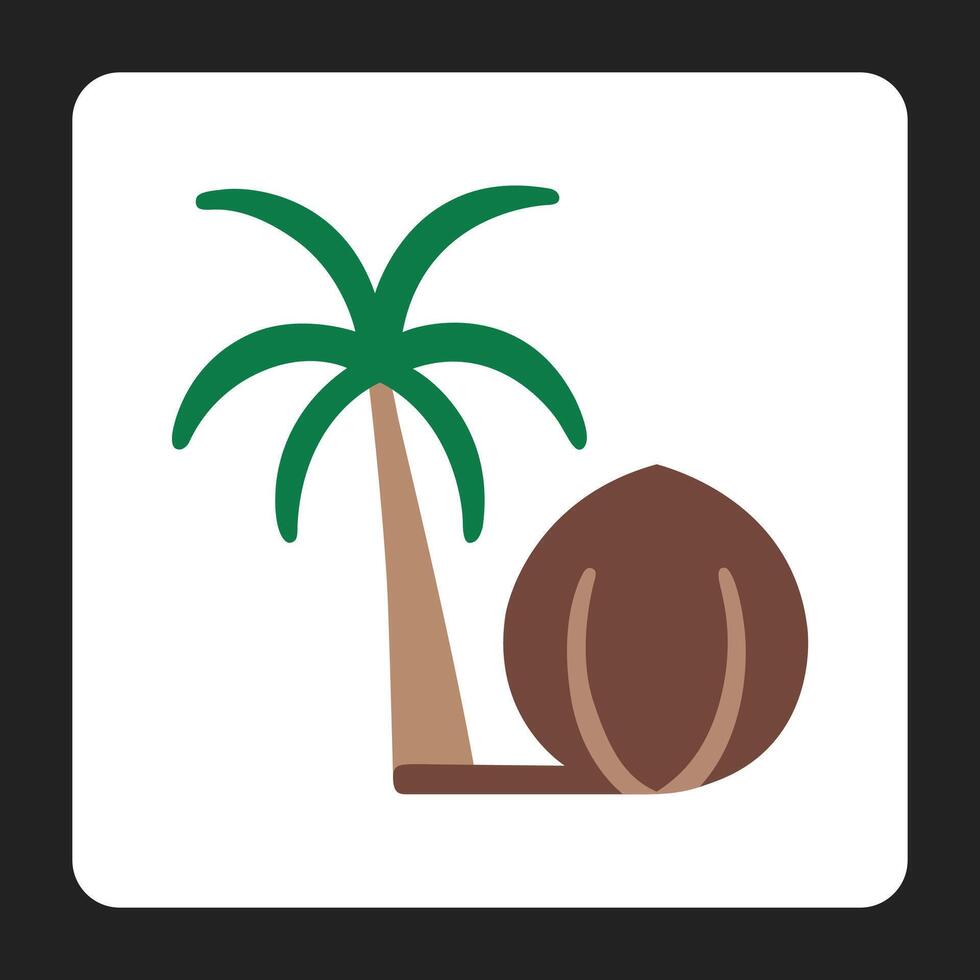 Coconut with tree design vector