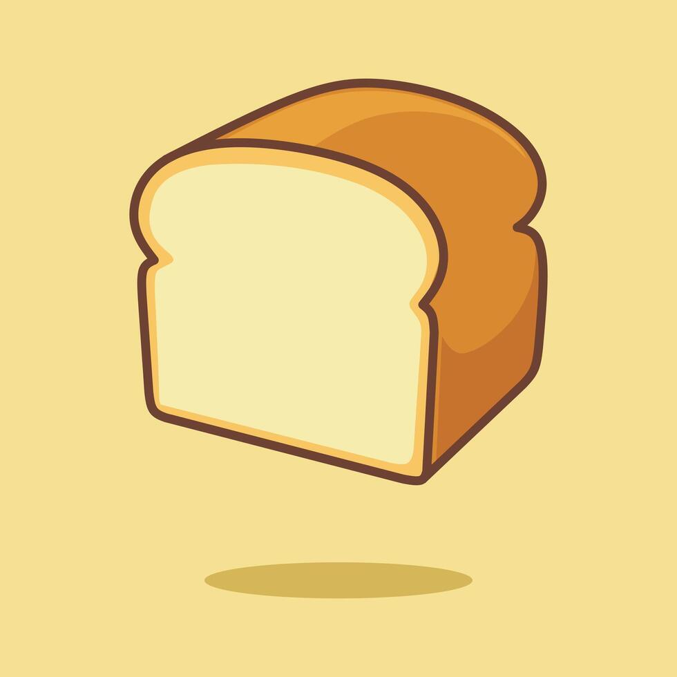 Cute traditional wheat bread. Nutrition product, Isolated on colorful background vector