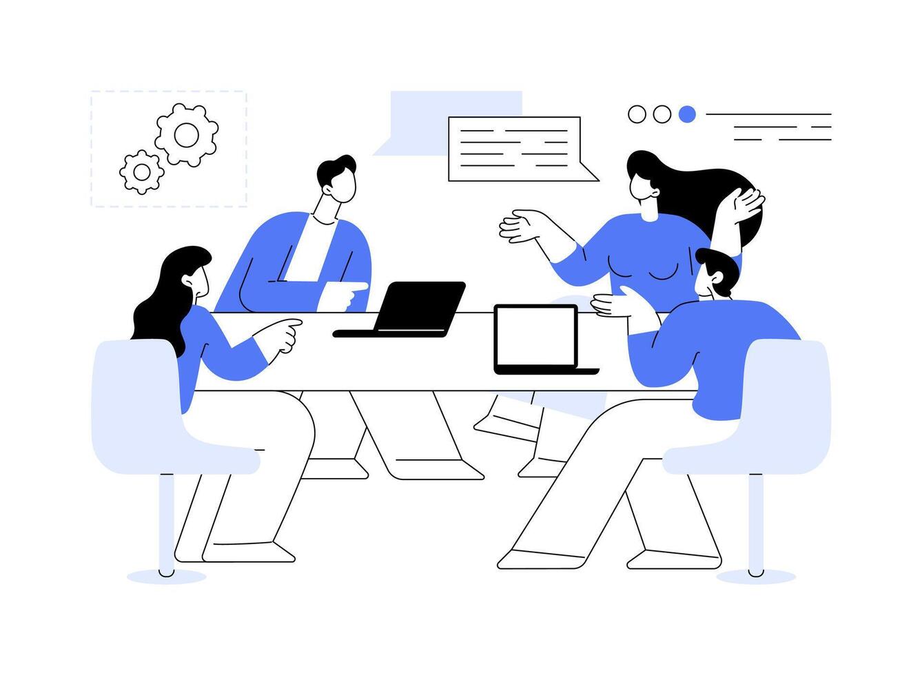 Focus groups isolated cartoon illustrations. vector