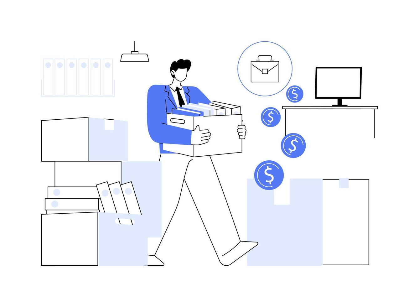 Moving expenses isolated cartoon illustrations. vector