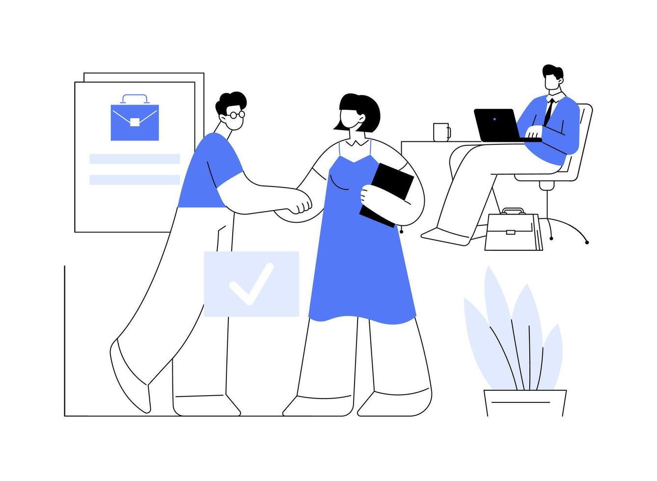 Starting a career in IT isolated cartoon illustrations. vector