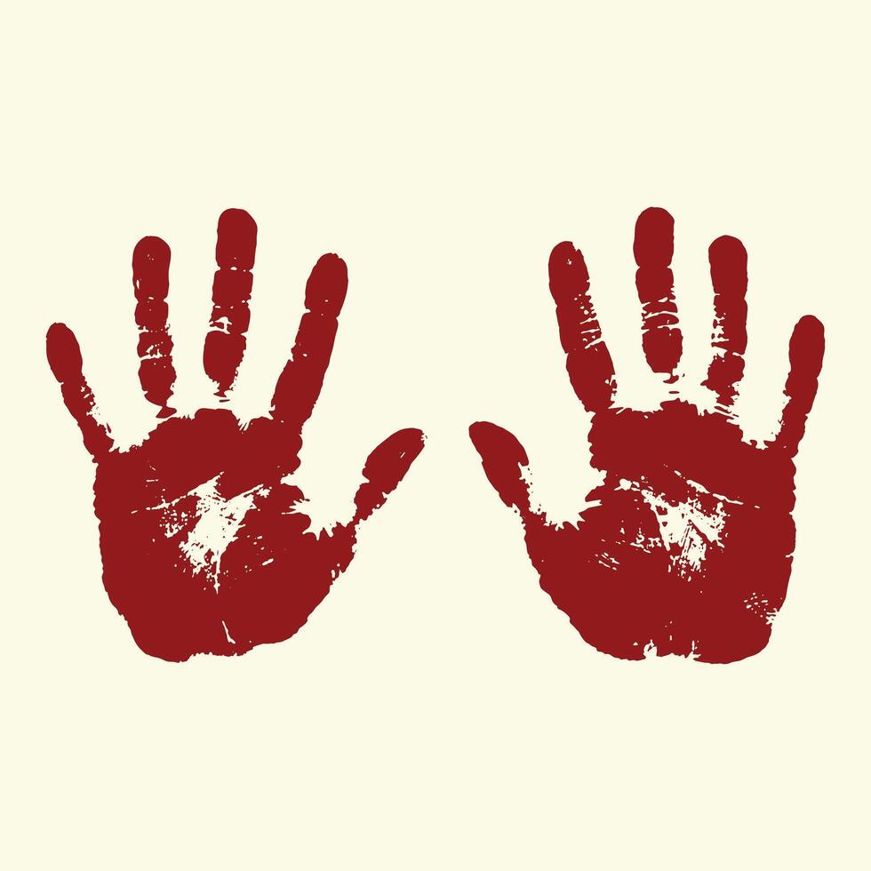 Two Red Handprints silhouette, Friendship Day T-shirt Graphic, vector