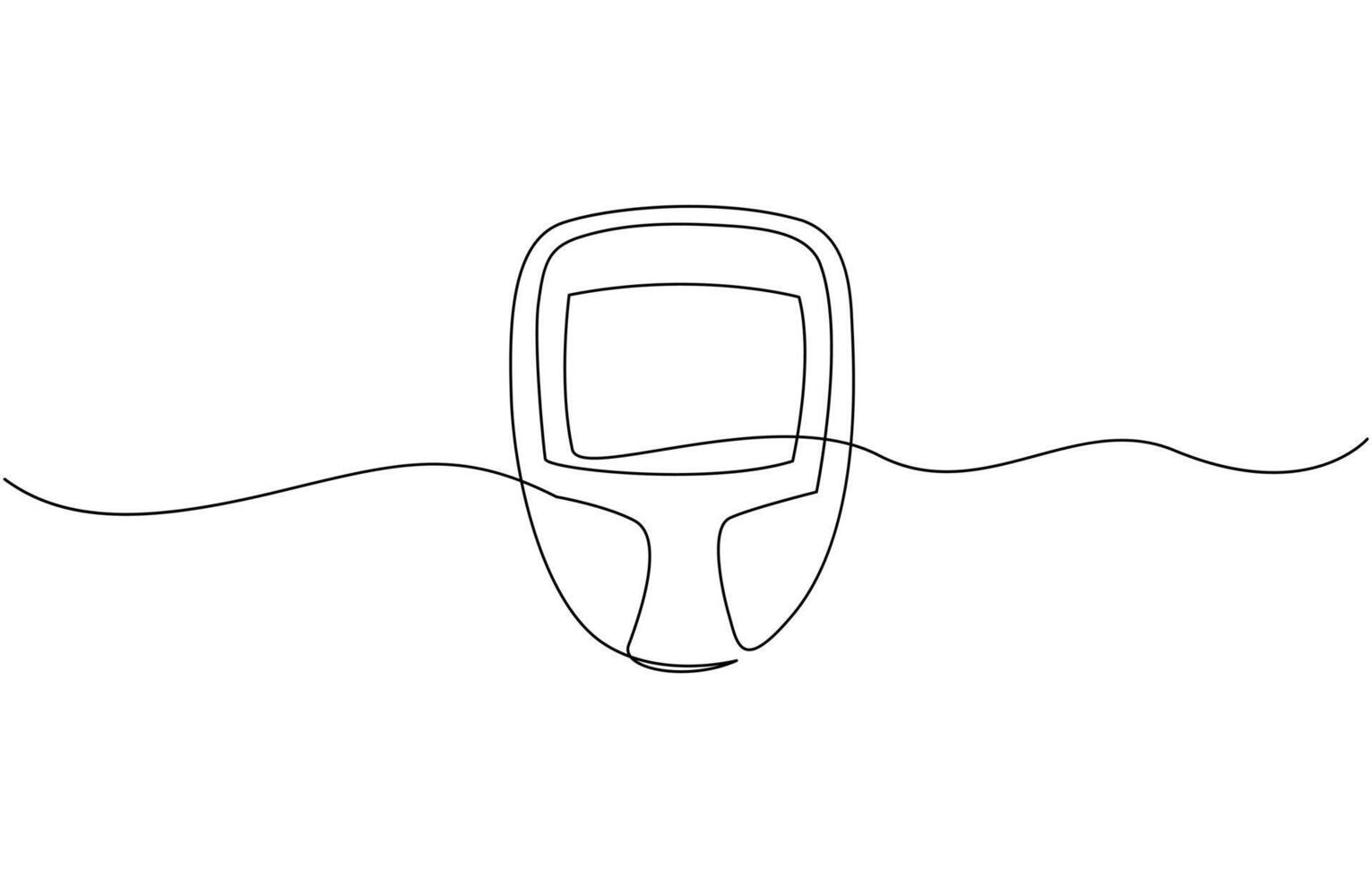 Continuous one line drawing of Hand holding blood glucose measuring device, International diabetes. vector