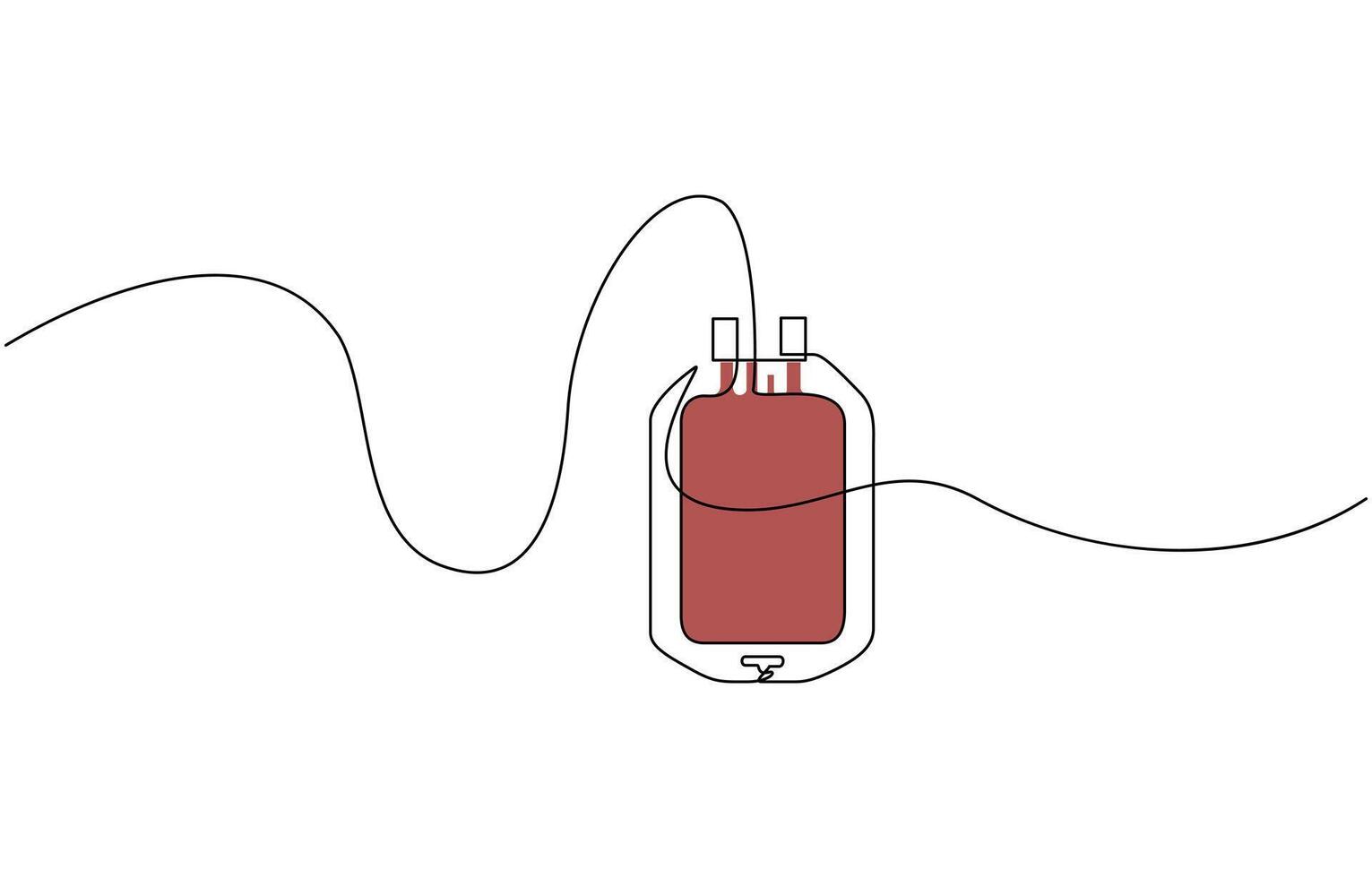 Continuous one line drawing of iv bag - medical equipment, Medical saline drip illustration, Medical equipment vector