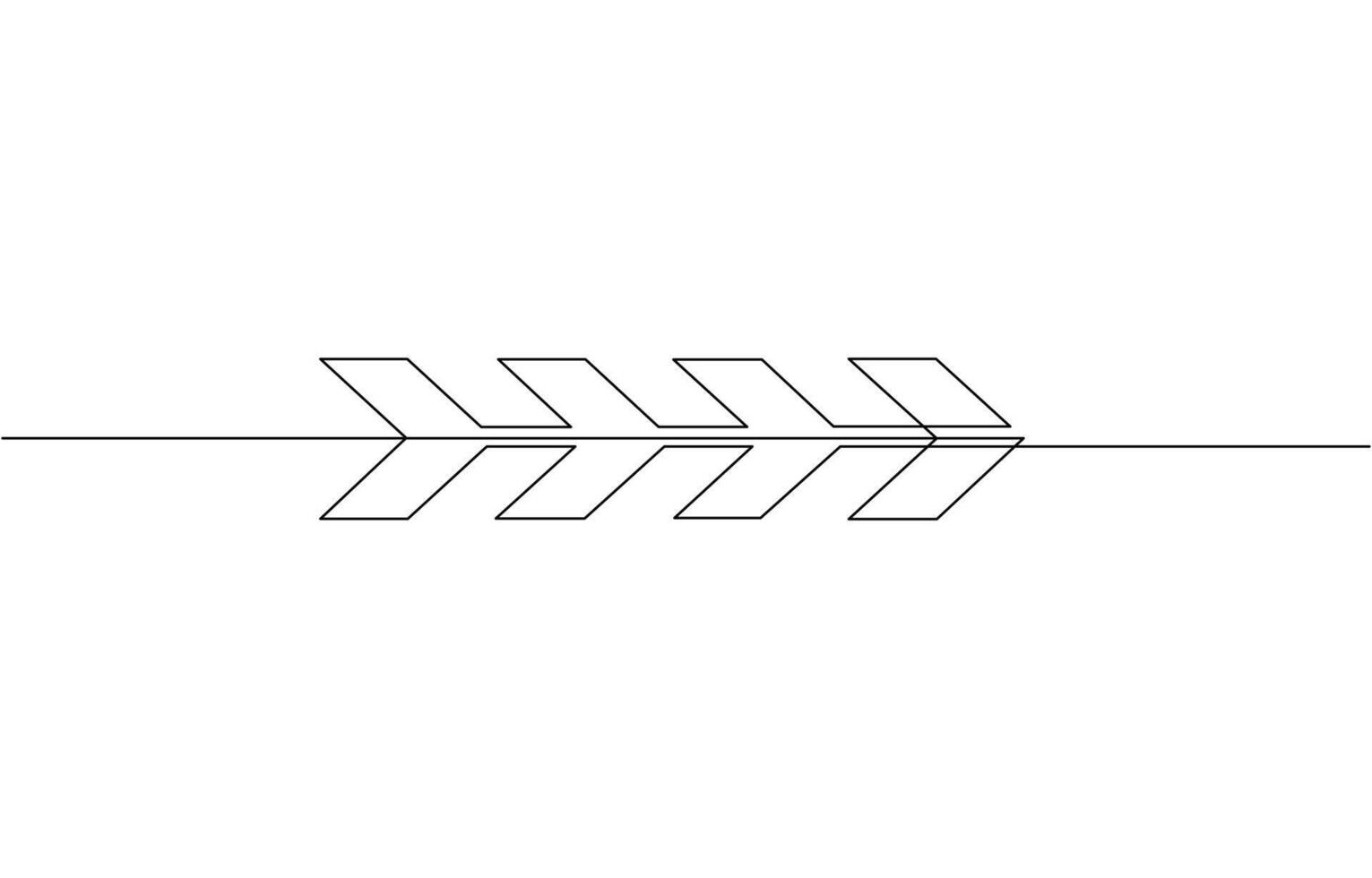 Continuous line drawing of chevron alignment right curve symbol. abstract line art pro design. vector