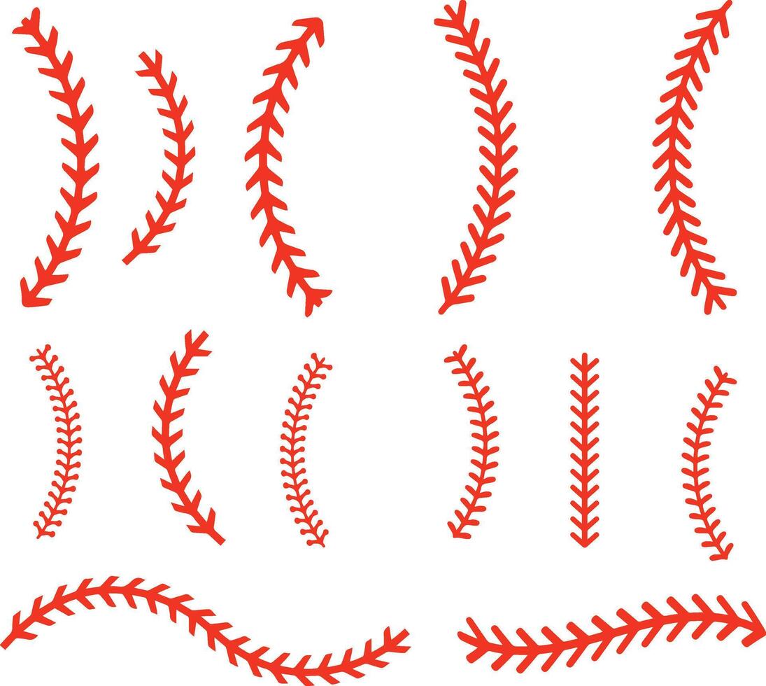 red Baseball Stitches design vector