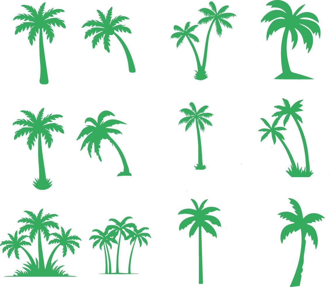 simple green palm design vector