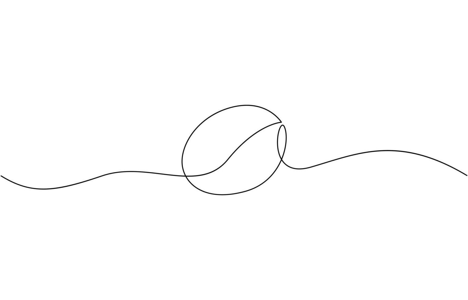 Coffee beans continuous one line drawing. Caffeine sign, Coffee grain. Coffee shop concept art. Doodle line illustration vector