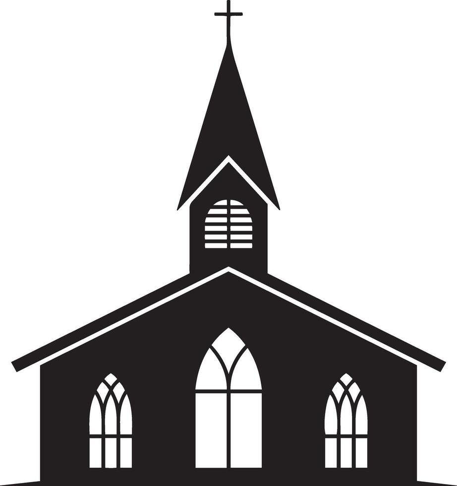 Simple Silhouette of a Classic Church Building vector