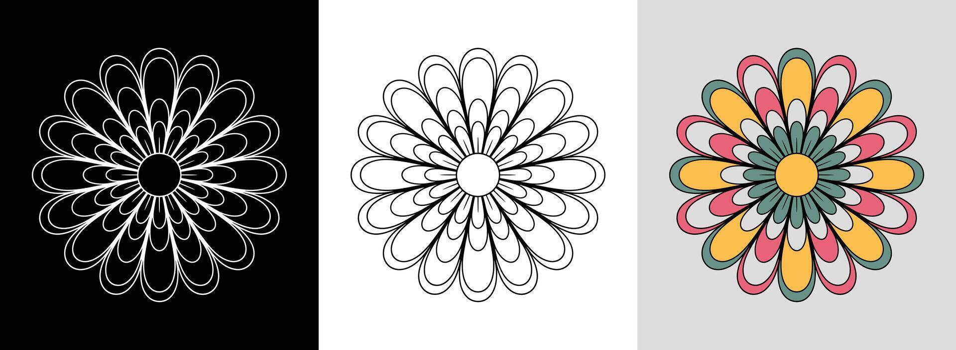 Daisy Mandala with Vibrant Segments vector