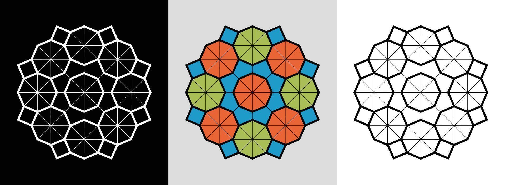 Honeycomb Mandala with Hexagonal Fills vector