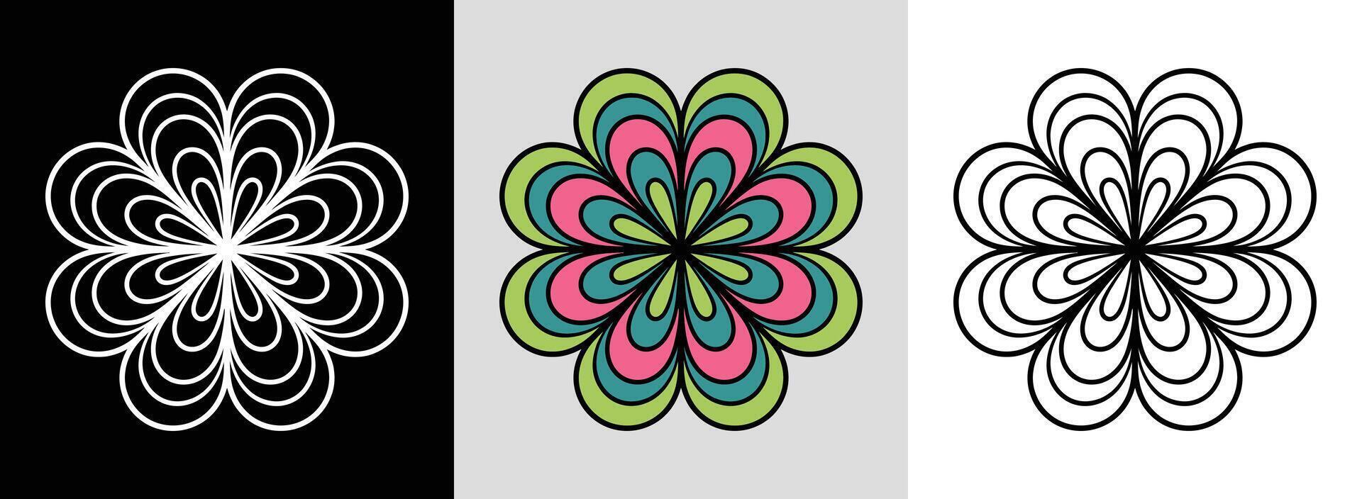 Swirl Mandala with Dynamic Lines vector