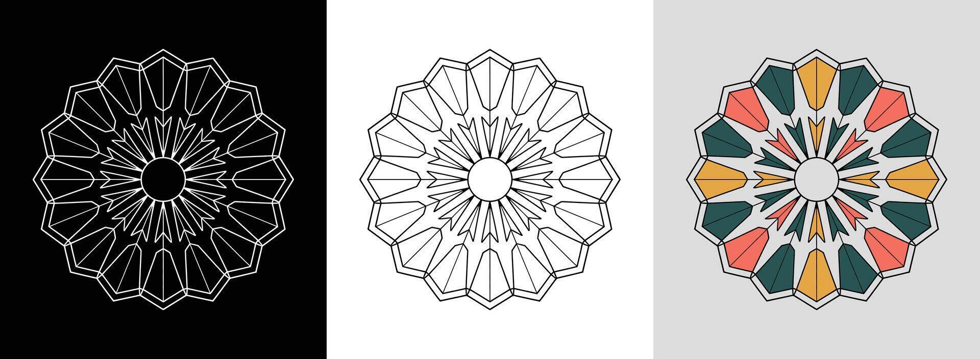 Arrowhead Mandala with Hexagons vector