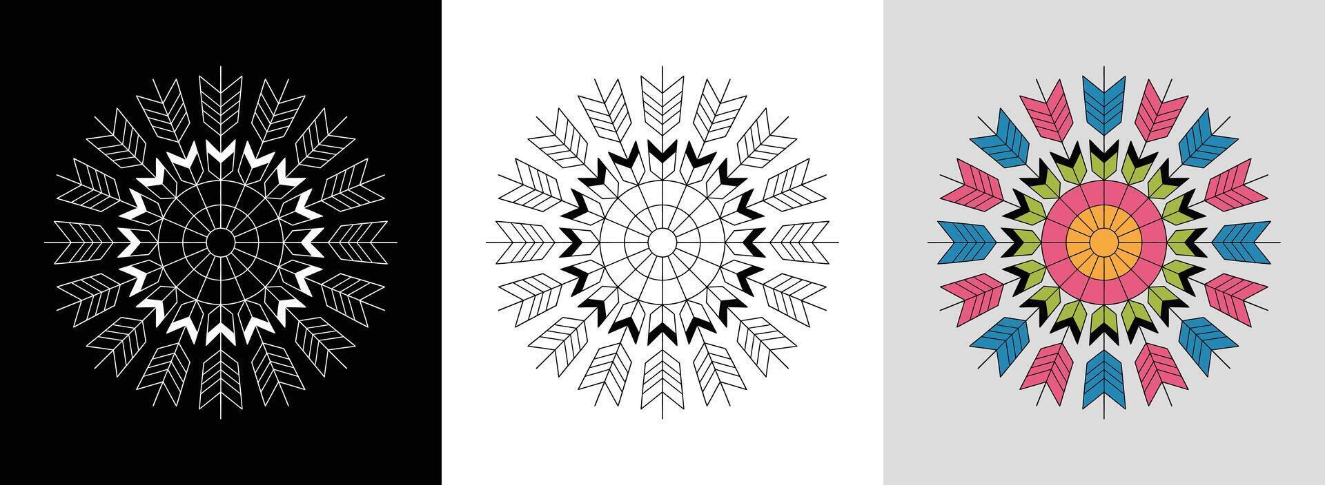Arrow Mandala with Bold Fills vector