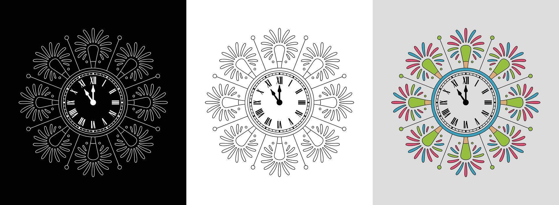 New Year Fireworks Mandala vector