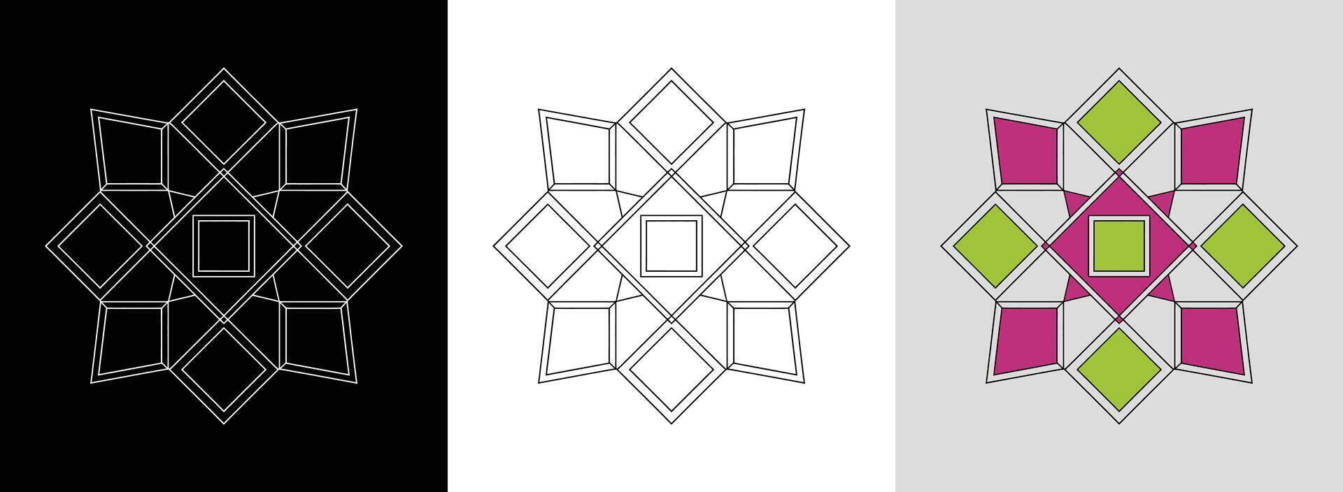 Concentric Geometric Mandala vector