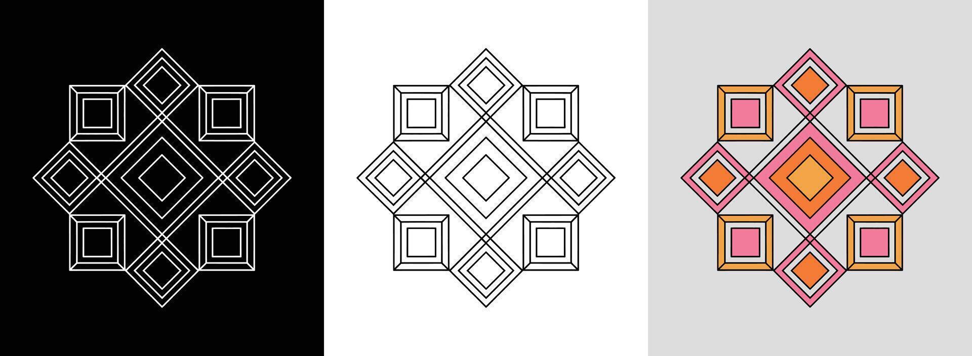 Diamond Lattice Mandala vector