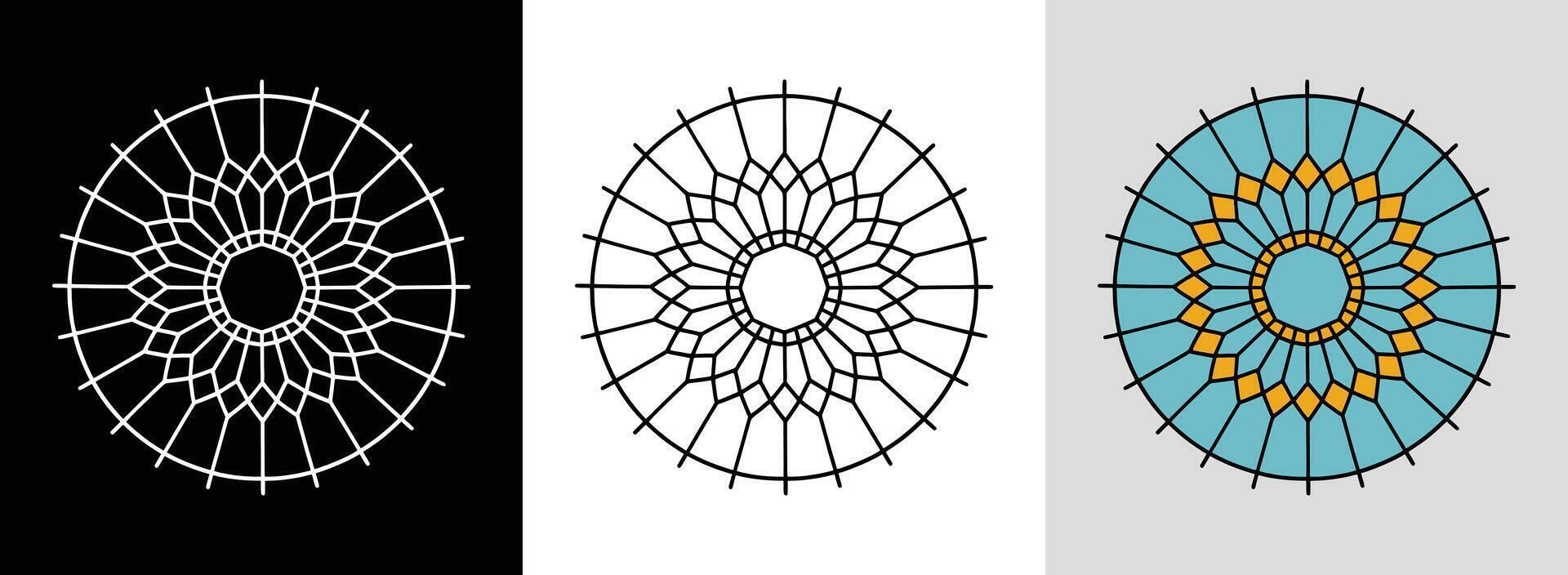 Simple Mandala with Color Highlights vector