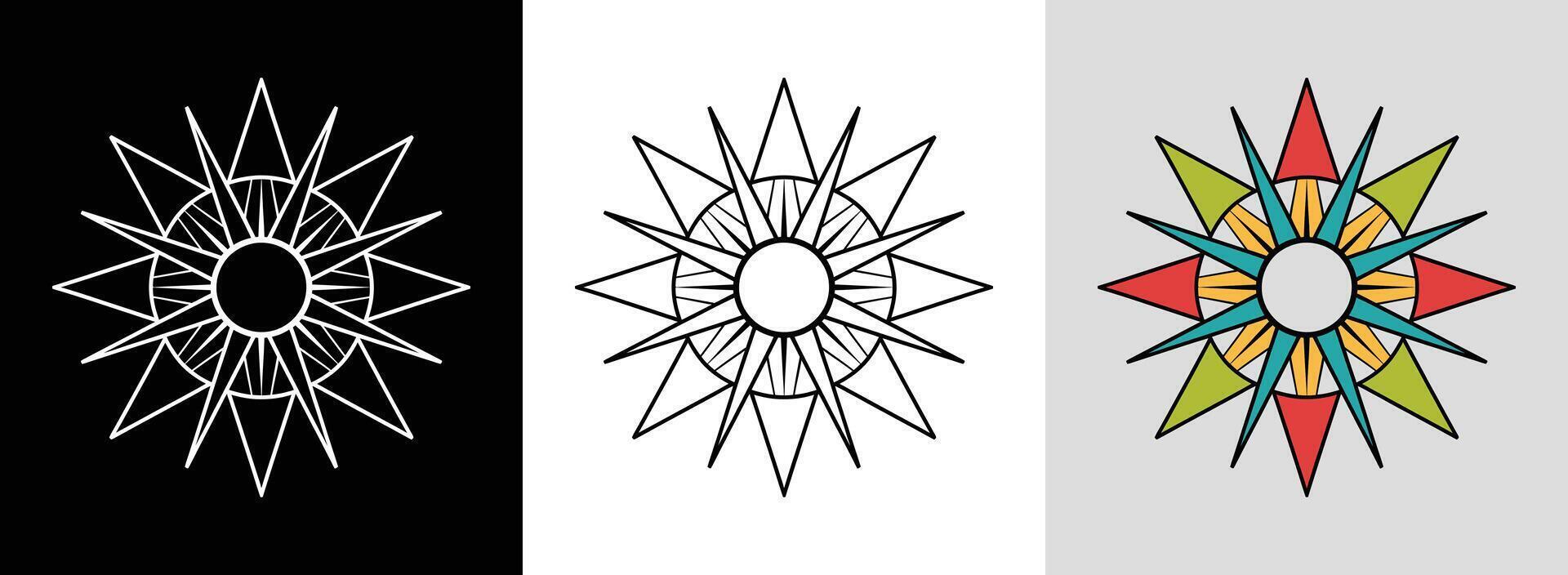 Decorative Mandala with Triangles vector