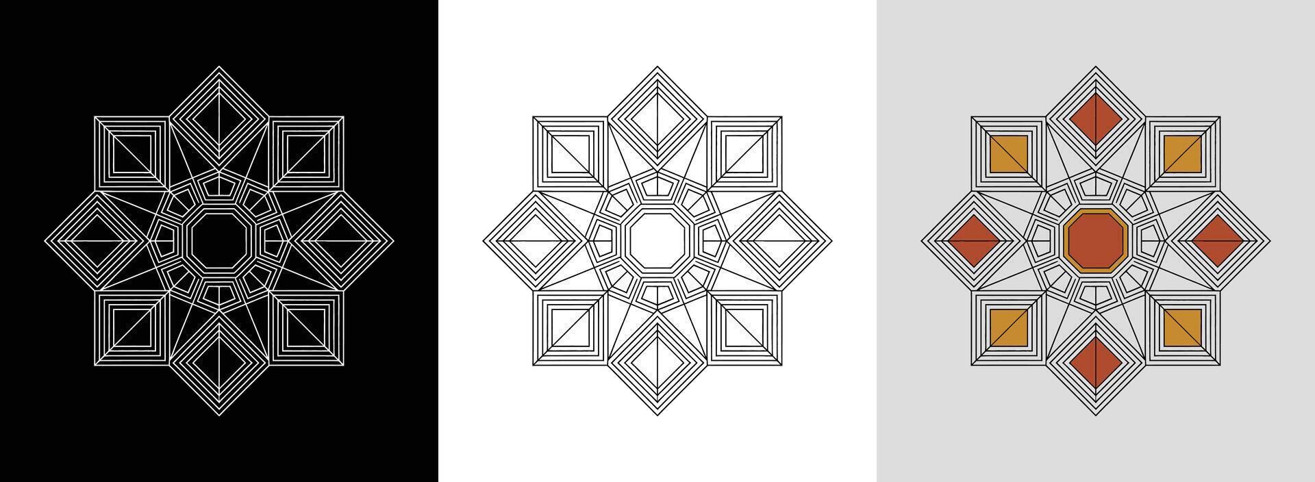 Bold Geometric Hexagon Mandala vector
