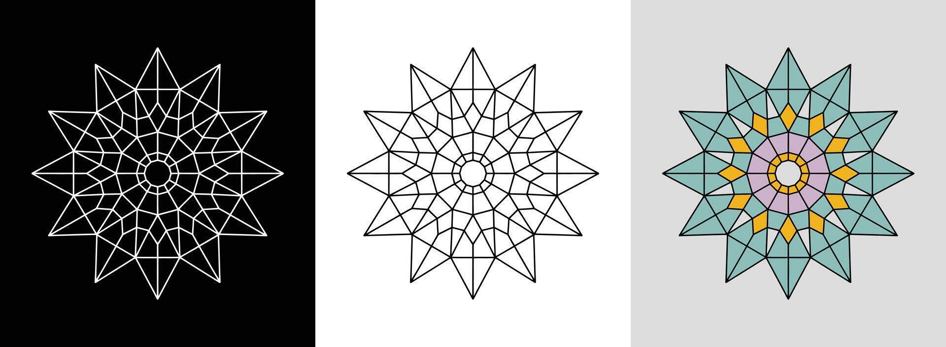 Simple Mandala with Bright Highlights vector