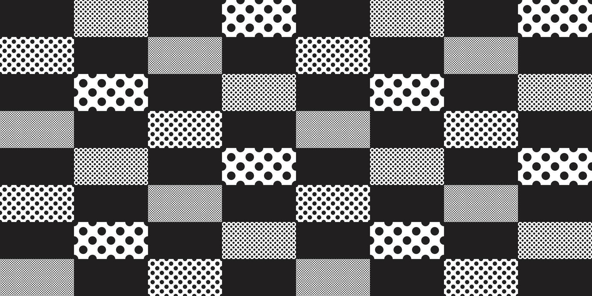 checked seamless pattern polka dot halftone cartoon doodle tile background repeat wallpaper scarf isolated gift wrapping paper illustration vector