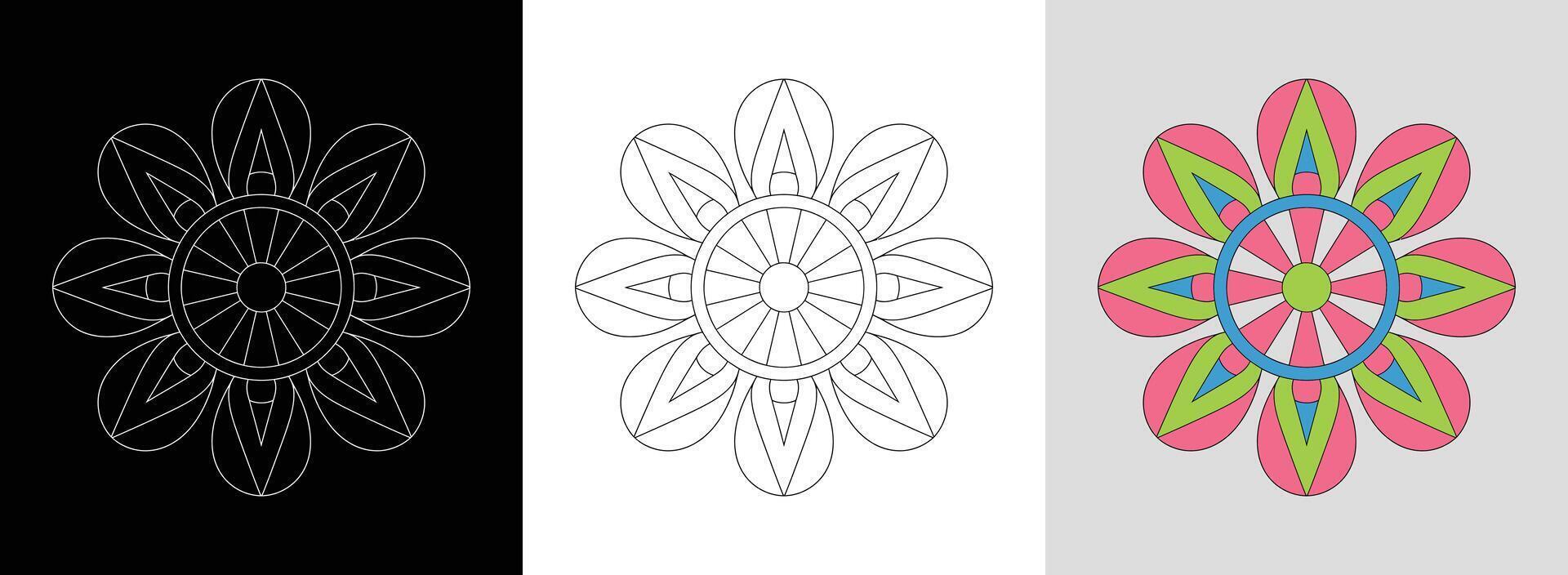 Symmetrical Mandala with Shapes vector