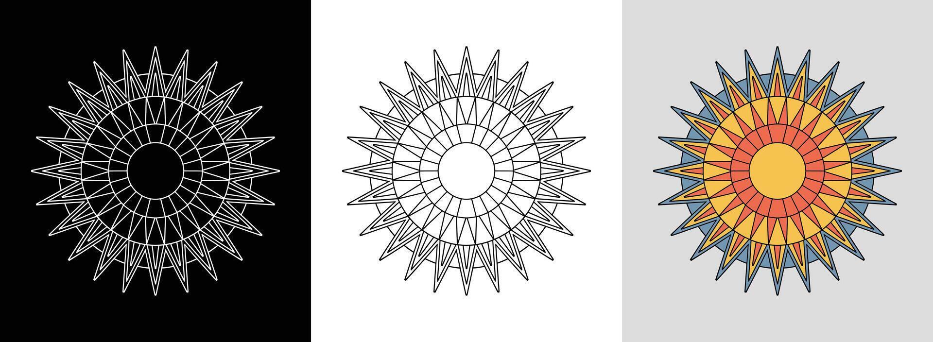 Round Star Mandala vector