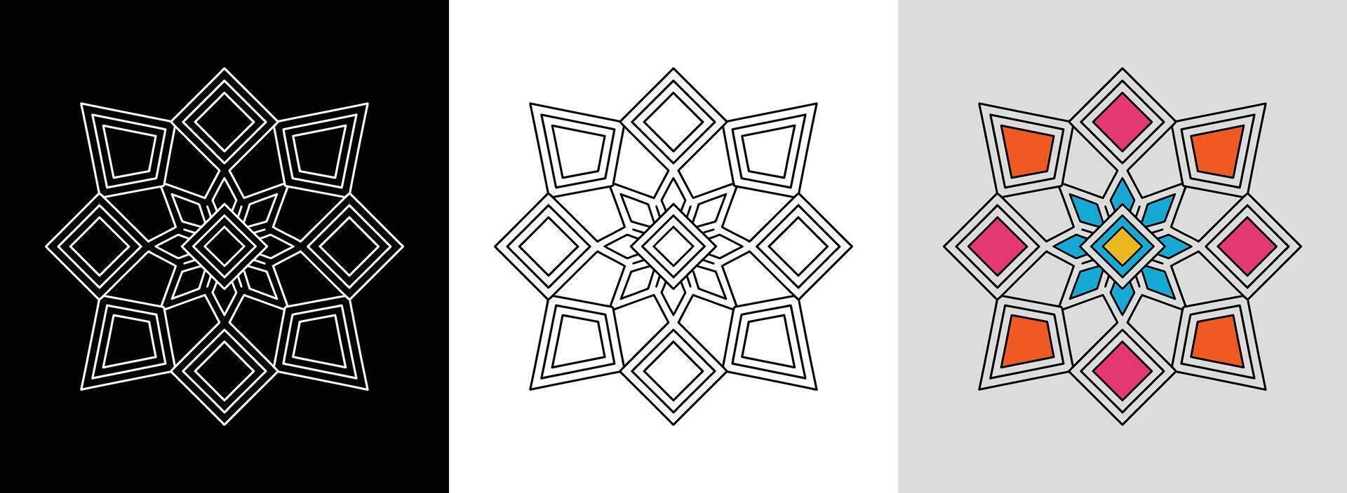 Lattice Mandala with Color Contrasts vector