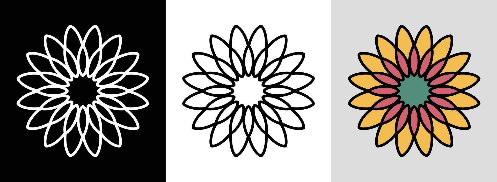Overlapping Daisy Mandala vector