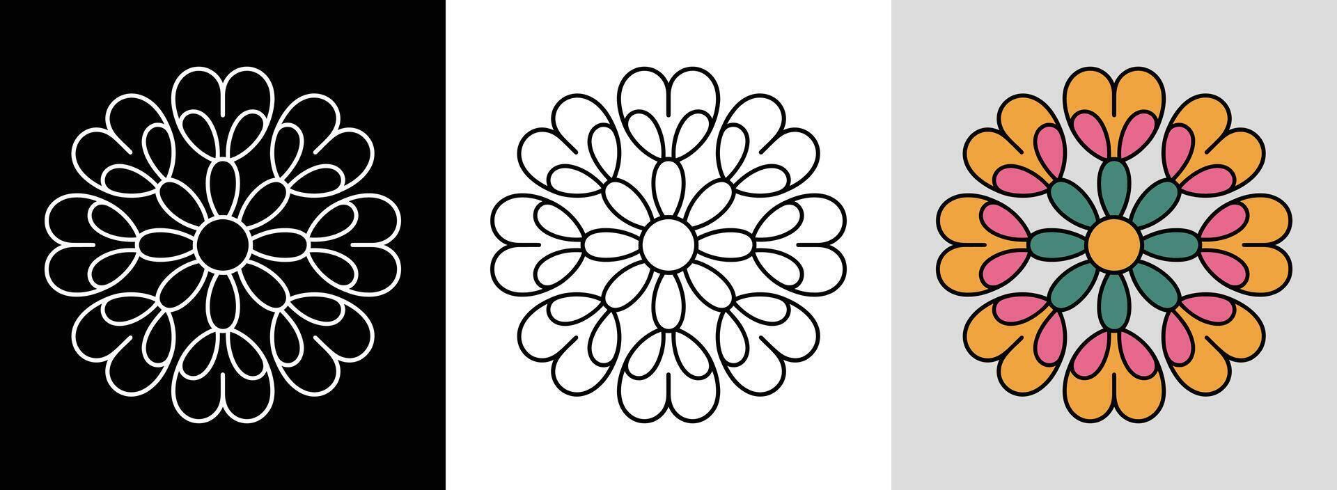 Marigold Mandala with Bright Accents vector