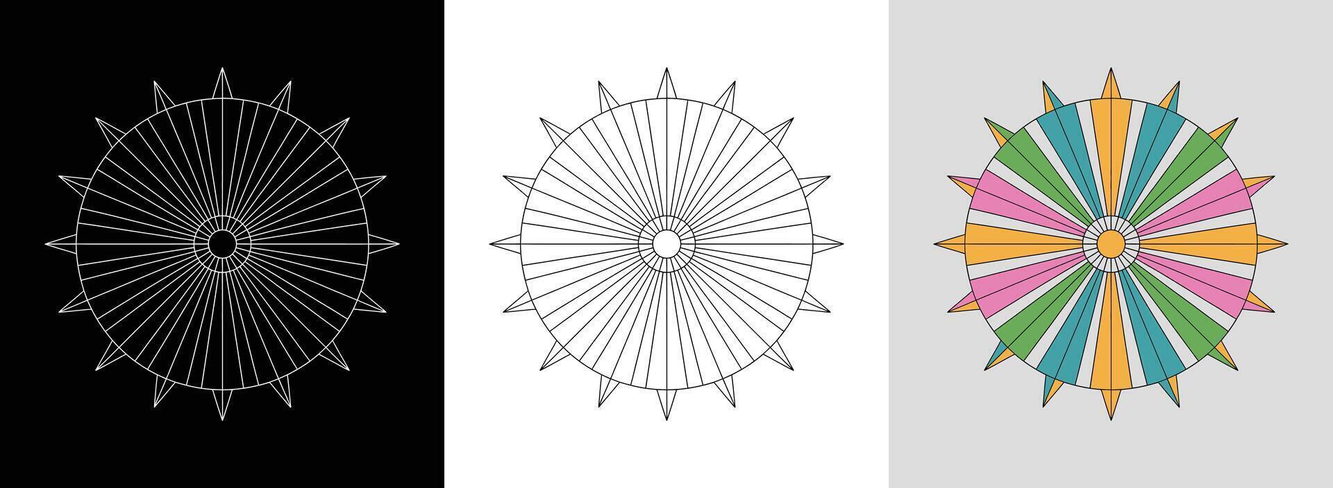 A set of four different colored circles vector