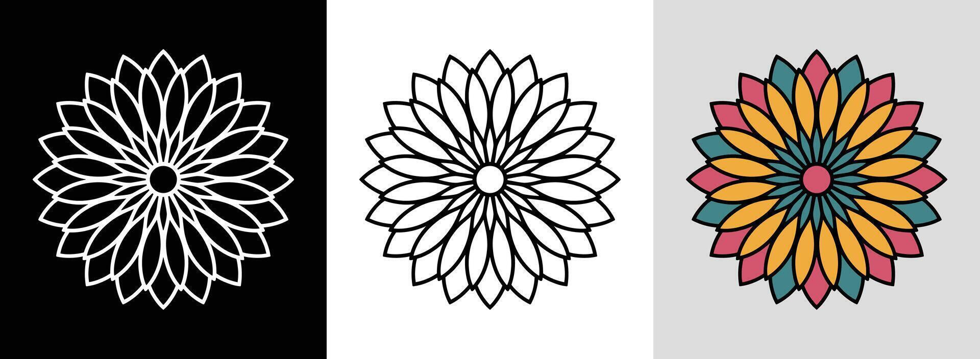 Daisy Mandala with Dynamic Fills vector