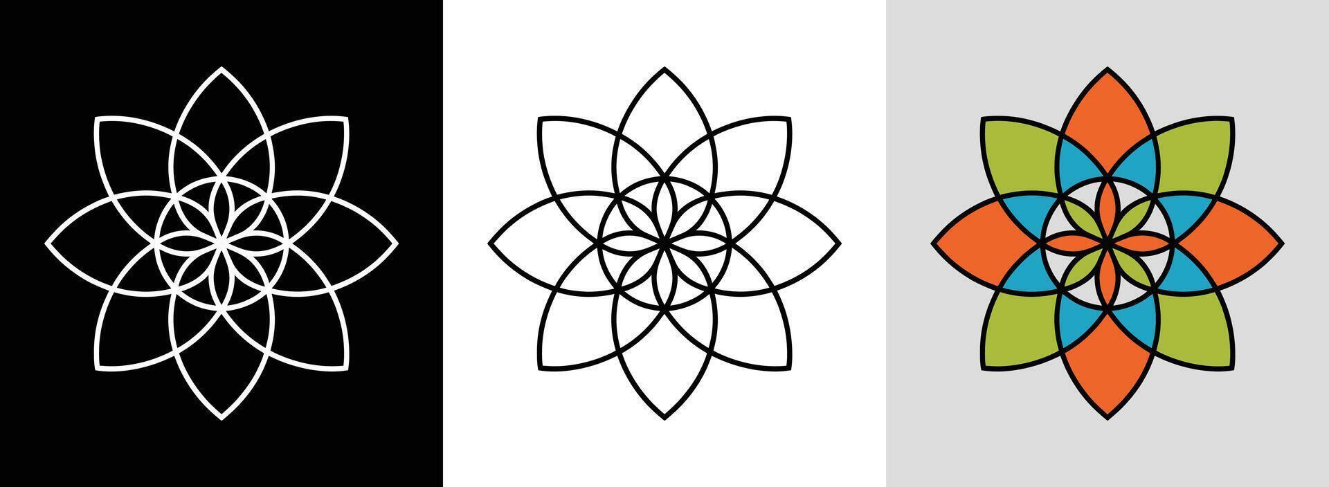 Minimalist Diamond Mandala with Bright Accents vector