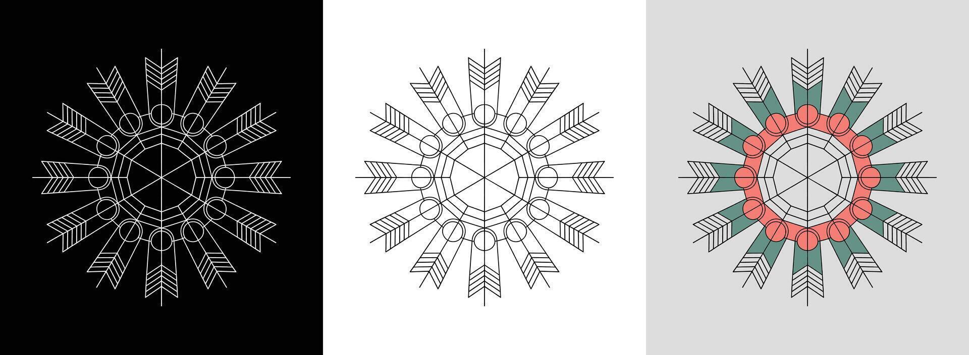 Hexagon Mandala with Circles vector