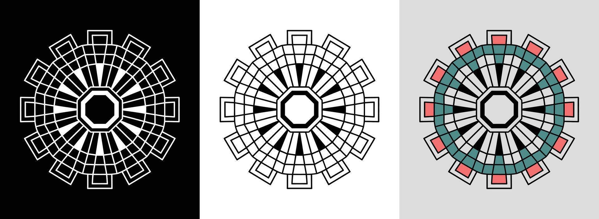 Sunburst Mandala with Petals vector
