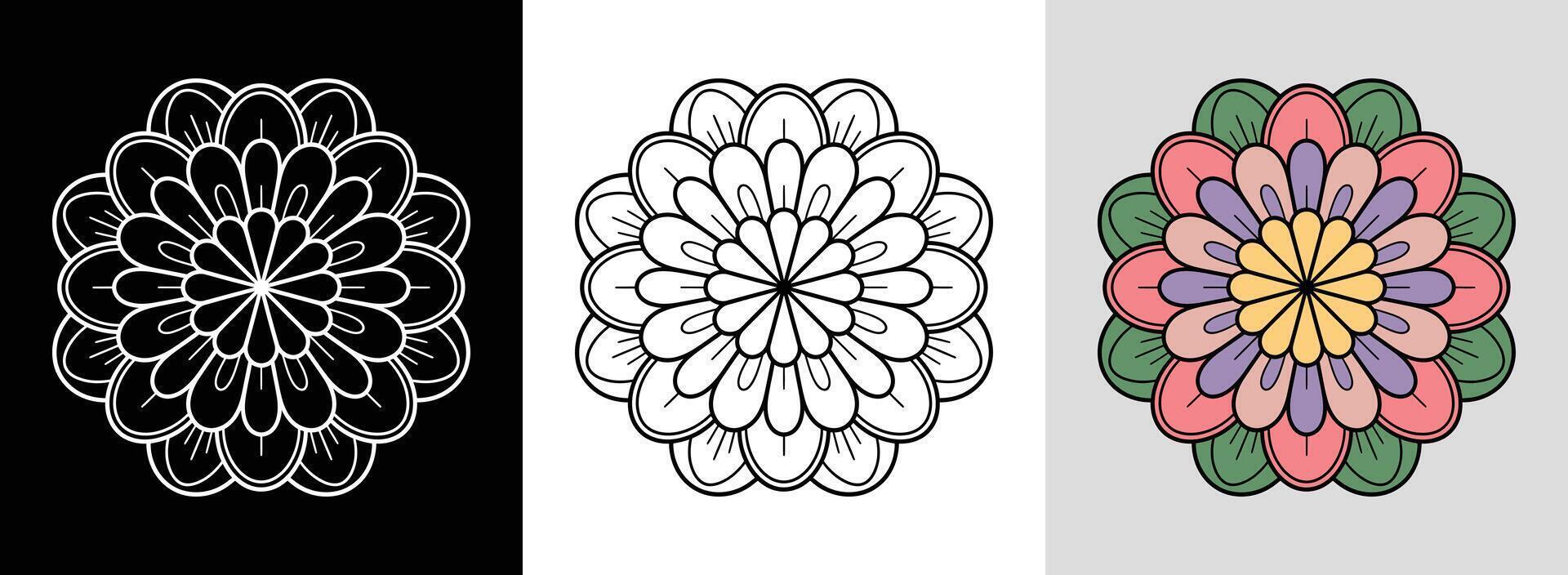 Simple Floral Mandala vector