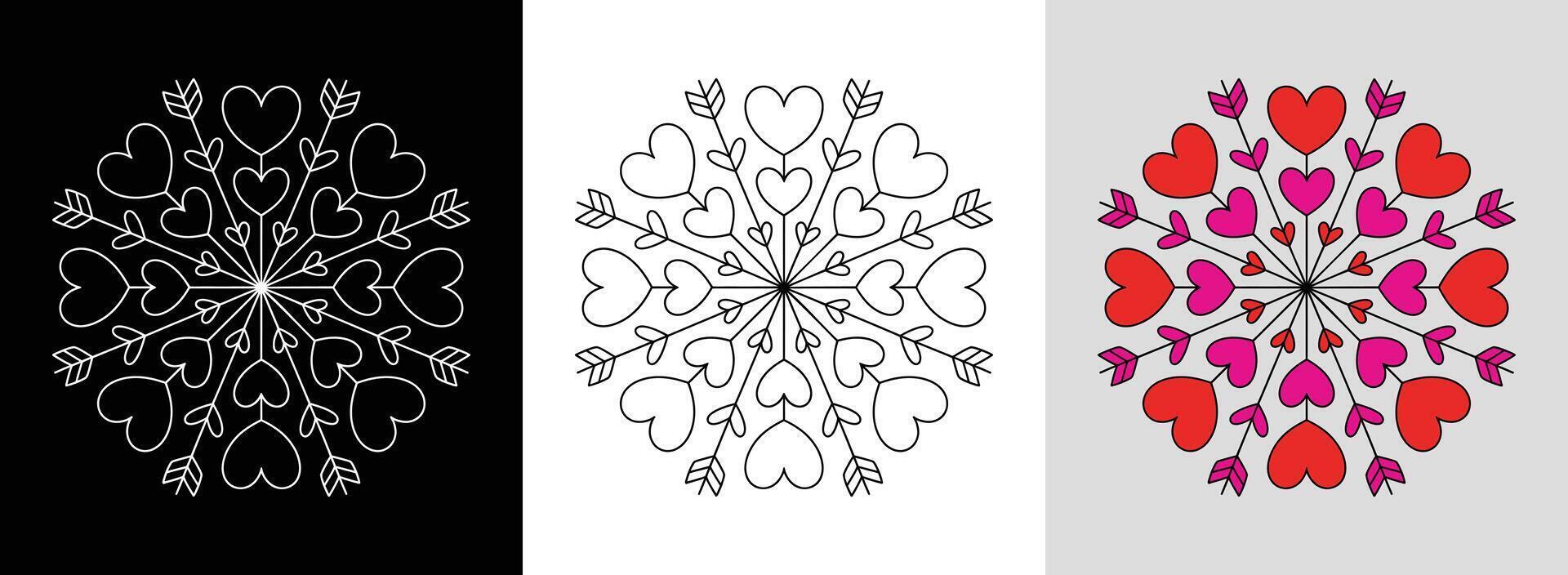 Valentine Heart Mandala vector