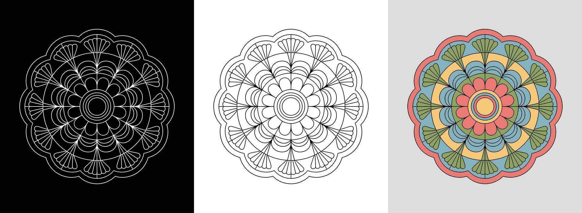 Summer Beach Mandala with Hues vector