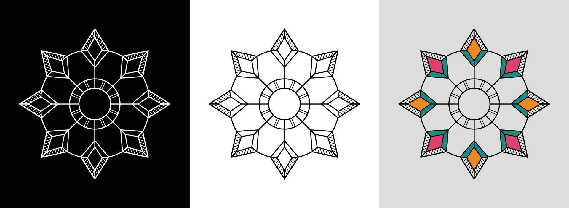 Simple Boho Mandala with Colors vector