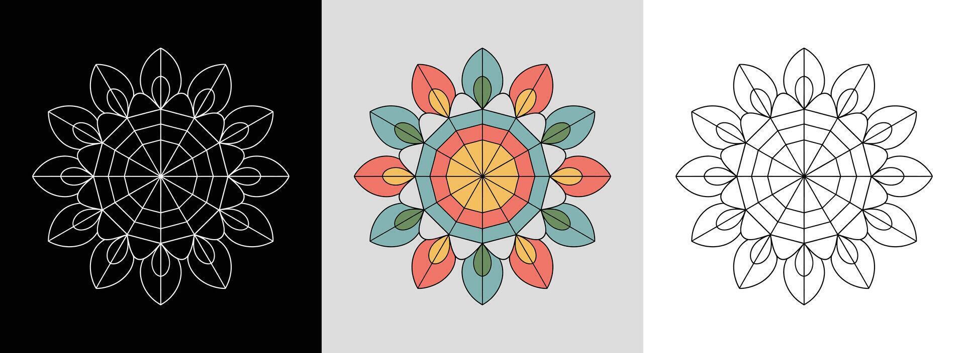 Hexagon Meditation Mandala vector