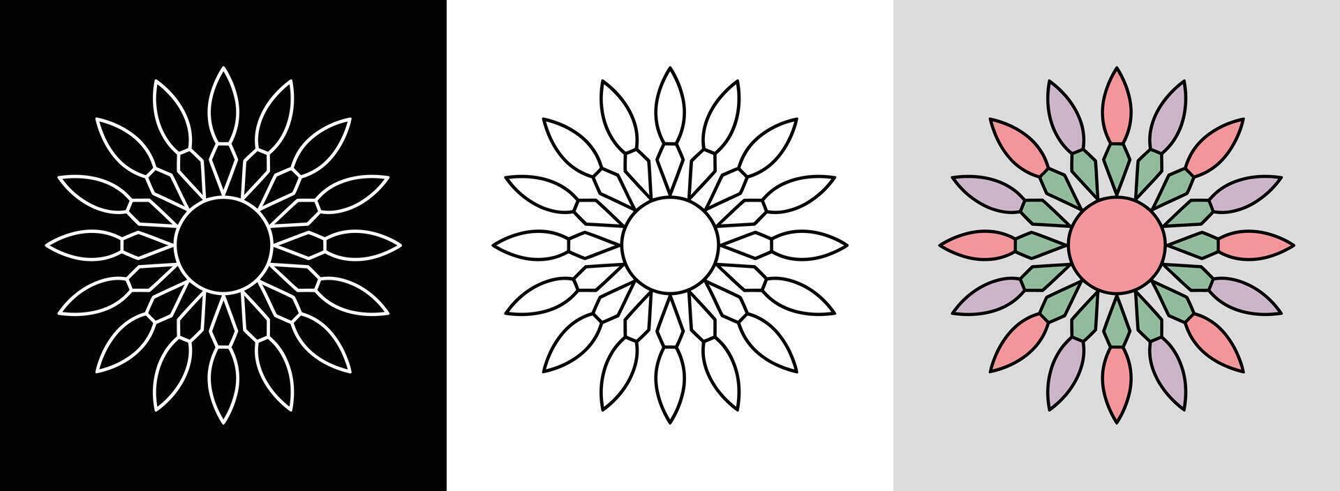 Floral Geometric Mandala with Pastel vector