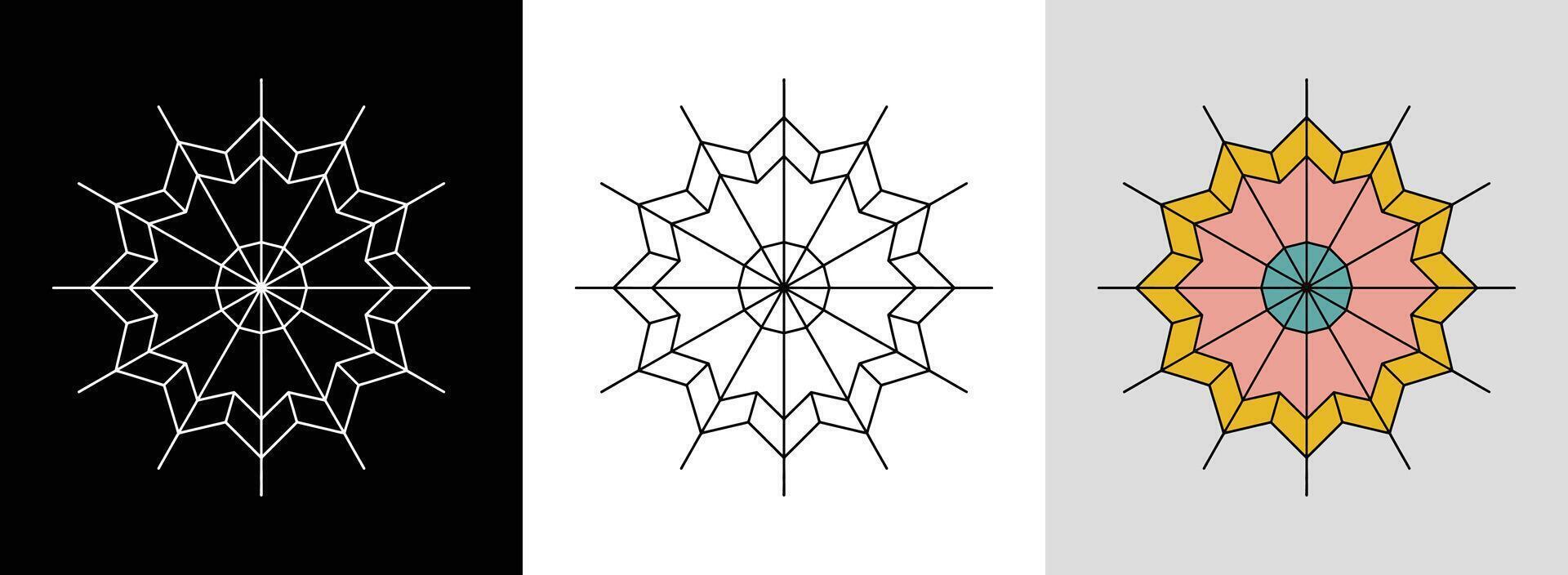 Radial Mandala with Pastel Gradients vector